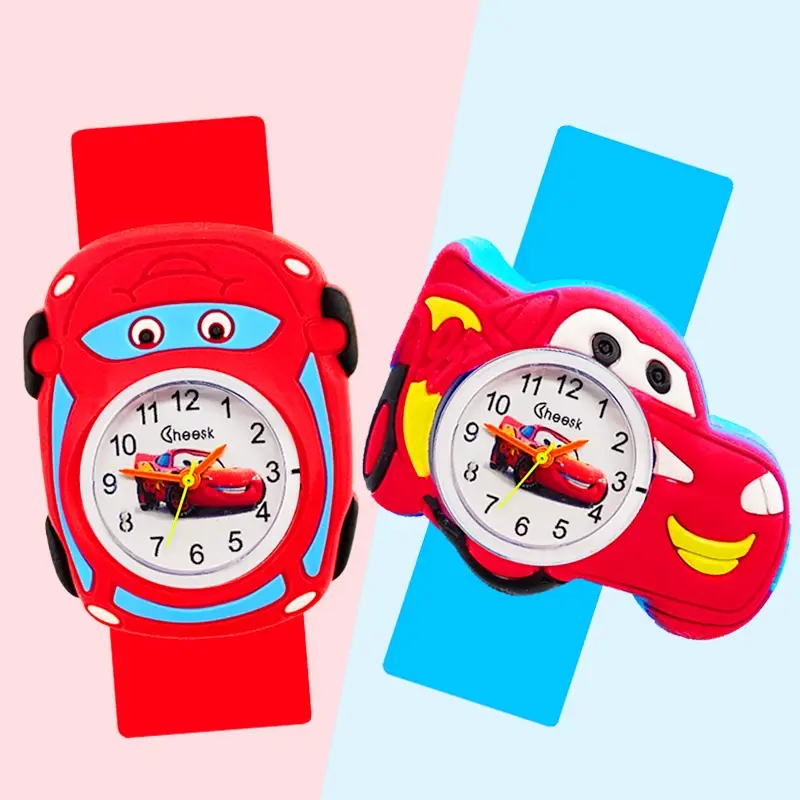 Часы детские «торт на день рождения», игрушка для обучения, подарок для мальчиков и девочек, детский браслет с красным автомобилем, часы для ...