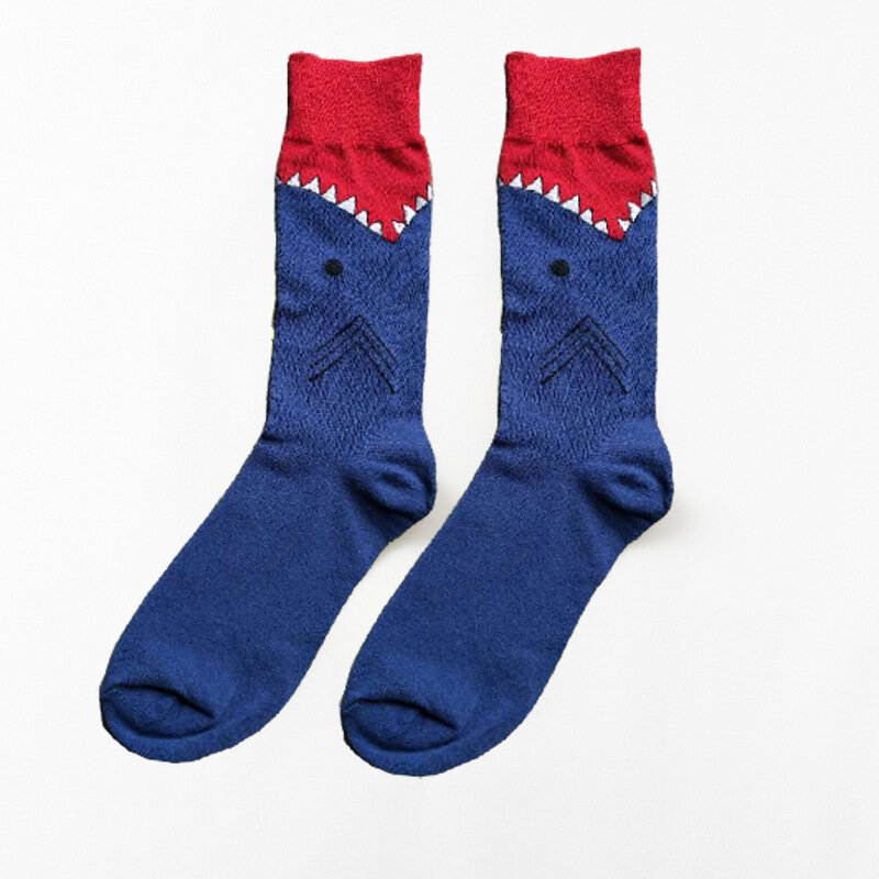 Moda masculina feliz tubo meias europeu americano legal meias de algodão para os amantes dos desenhos animados criativos com crocodilo zebra 141