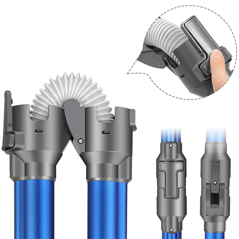 Substituição alumínio dobrável extensão tubo, flexível e flexível tubo de vácuo para Dyson V11, V10, V8, V7, aspiradores