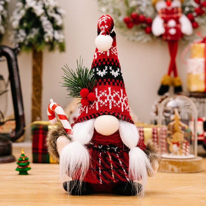 Gnomi di natale peluche bambola di babbo natale tessuto a maglia albero di natale ornamenti appesi decorazione elfo nano regali capodanno 2024