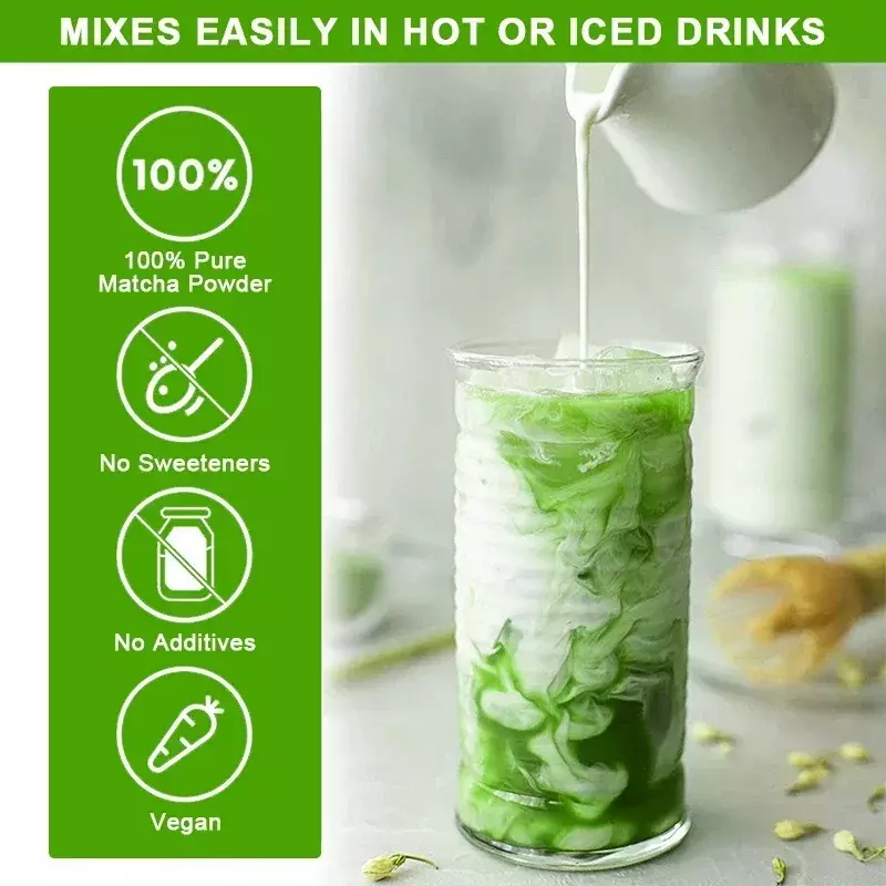 Grosir 100% Matcha alami teh Cina 100g/tas susu minuman kue makanan penutup bahan memanggang yang dapat dimakan alat es krim