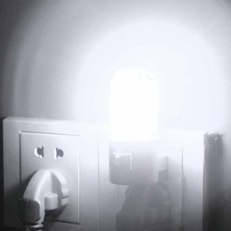 Lampada da notte per uso domestico lampada da notte per camera da letto con montaggio a parete a luce calda 1W 6 LED 110V con spina americana a risparmio energetico