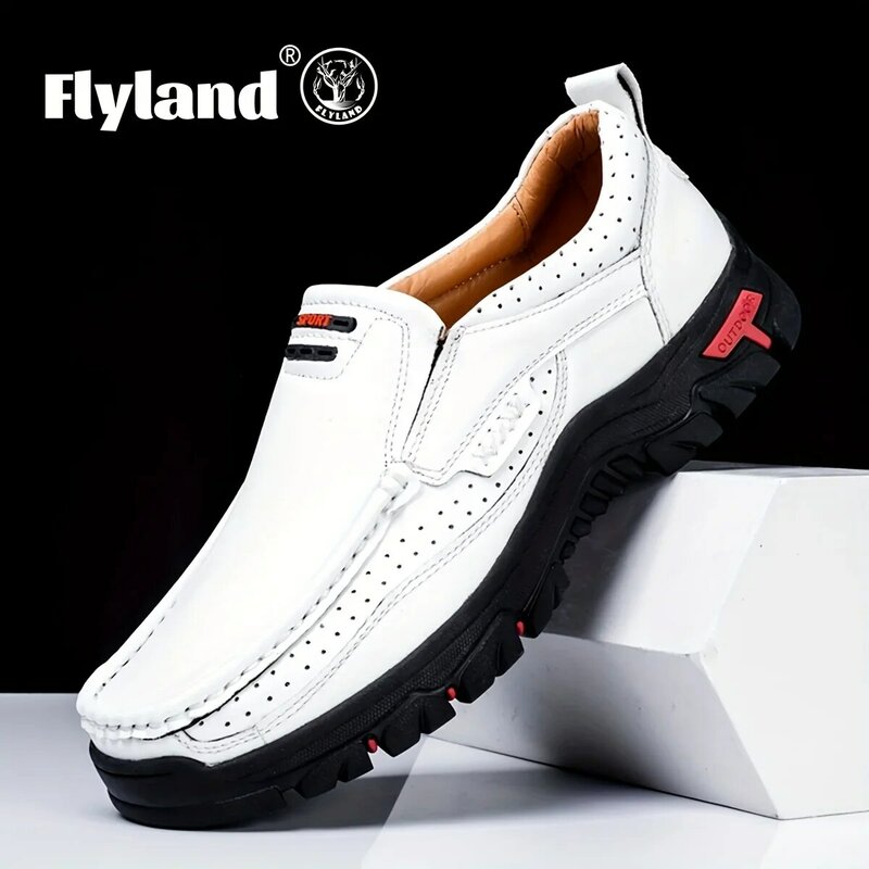 Botas de cuero hechas a mano Retro para hombre, zapatos de diseñador de moda para exteriores, botines transpirables para caminar, 2023