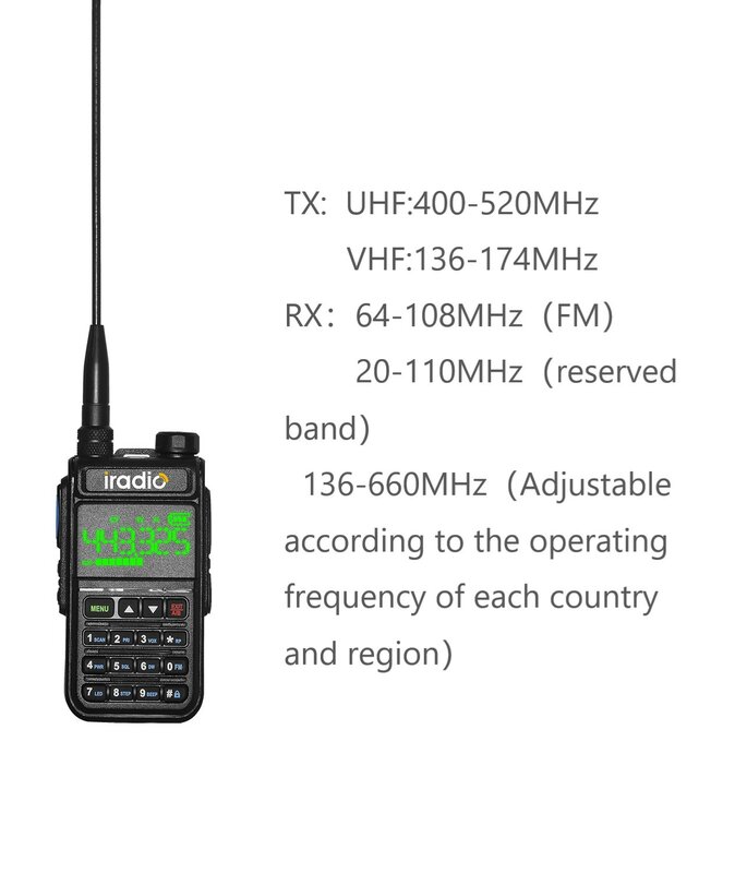Iradio UV-5118 walkie-talkie WALKI TALKI baofeng Quad-band ad alta potenza CB Radio Vhf Uhf CB Ham Radio aggiornato di UV-5118 Radio5.5