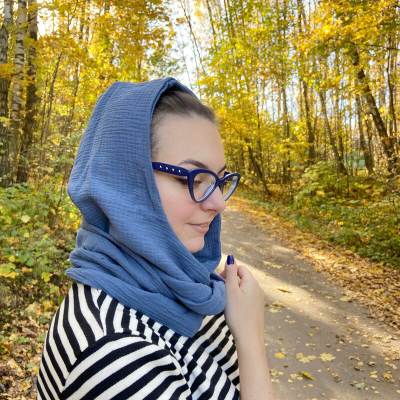 Sciarpa con cappuccio Unisex in cotone organico tinta unita retro garza mussola Cowl Shrug men Festival head cover convertibile hijab sciarpa cappello