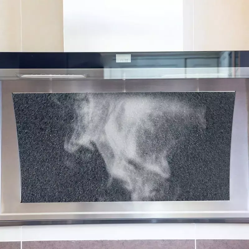 블랙 쿠커 후드 추출기, 연기 배출용 활성탄 필터면, 환풍기 주방 레인지 후드, 57x47cm, 1 개