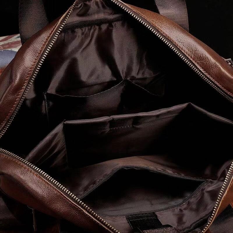 Портфель мужской из натуральной кожи, сумка-мессенджер в ретро стиле для ноутбука 14 дюймов, офисный деловой тоут для документов