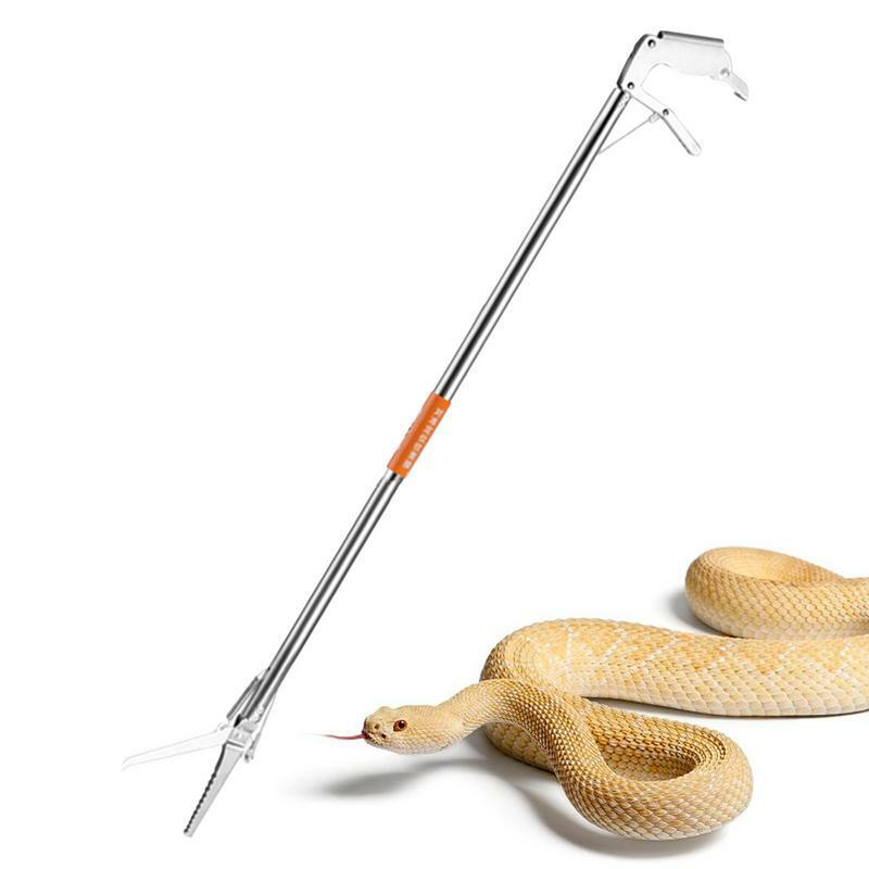 Pinzas para atrapar serpientes, herramienta de manejo plegable multifuncional de 1,2 m, de acero inoxidable