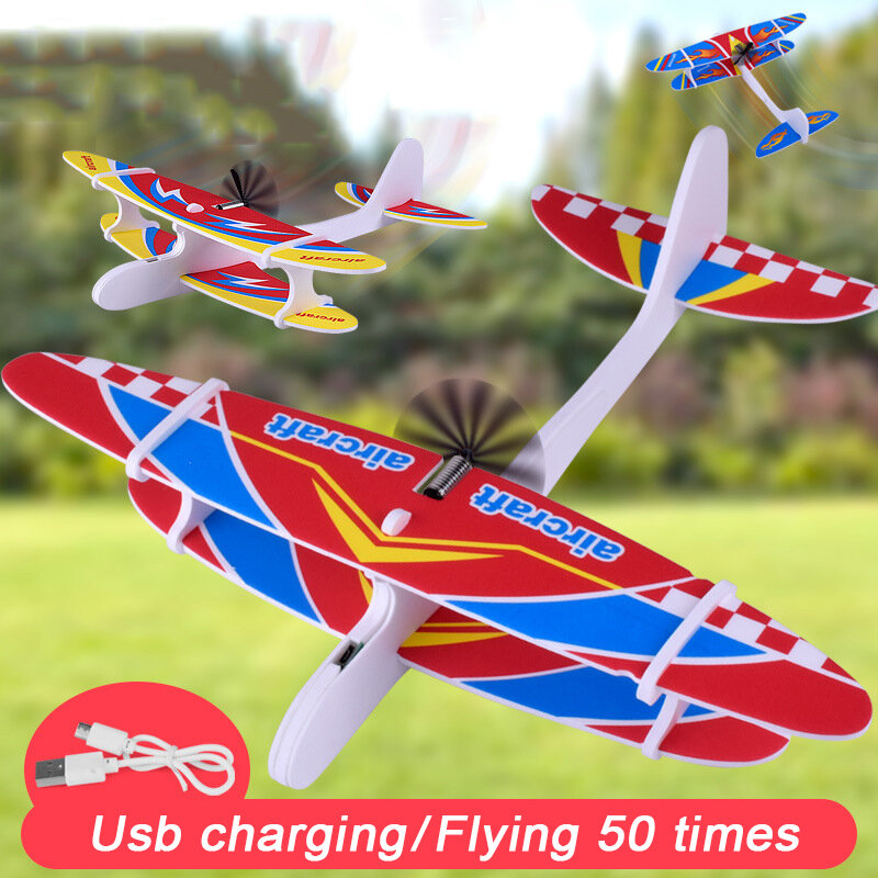 Large Foam Aircraft Toy Hand Throwing Flying Airplane Flight Glider DIY Model Toy For Kids Adult Outdoor Plane Model Toys