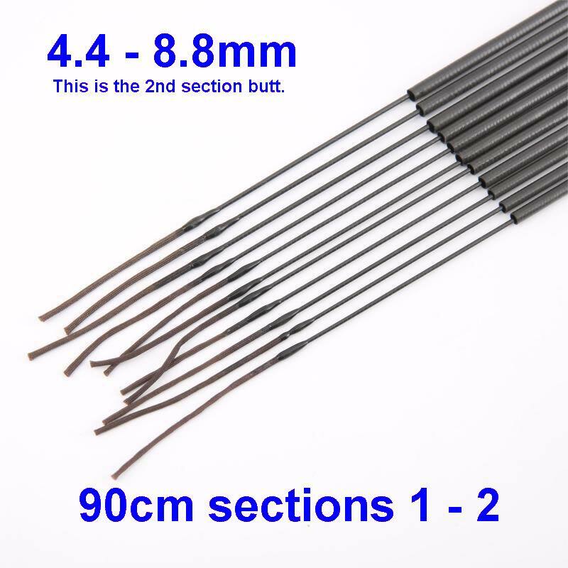 TP12 Section 1: 90cm, Section 2: 85cm PART 3 HOLLOW Tip Waterproof Replacing Fishing Rod Tip Blanks Top Thinnest Sections