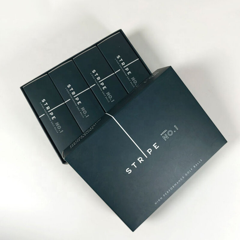 Własne Logo luksusowe matowe czarne diamentowe pudełka piłki golfowe opakowanie na prezenty z wewnętrznym pudełkiem