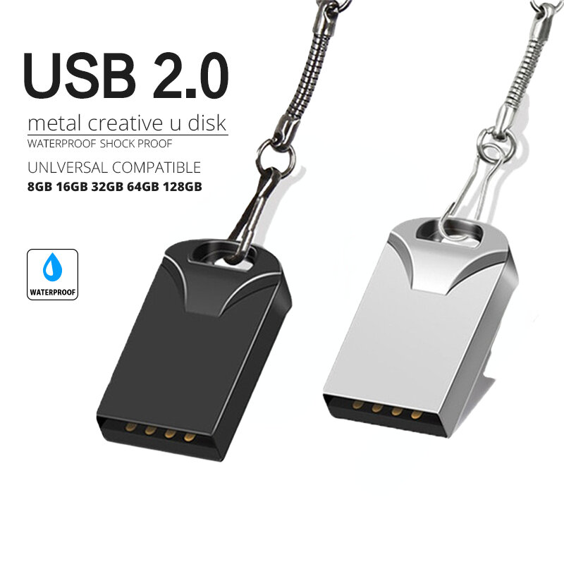 2.0 Mini USB Flash Drive ad alta velocità 128GB 64GB 32GB 16GB 8GB Stick Pen Drive 32GB 64GB 128GB 2.0 Mini USB Flash Drive