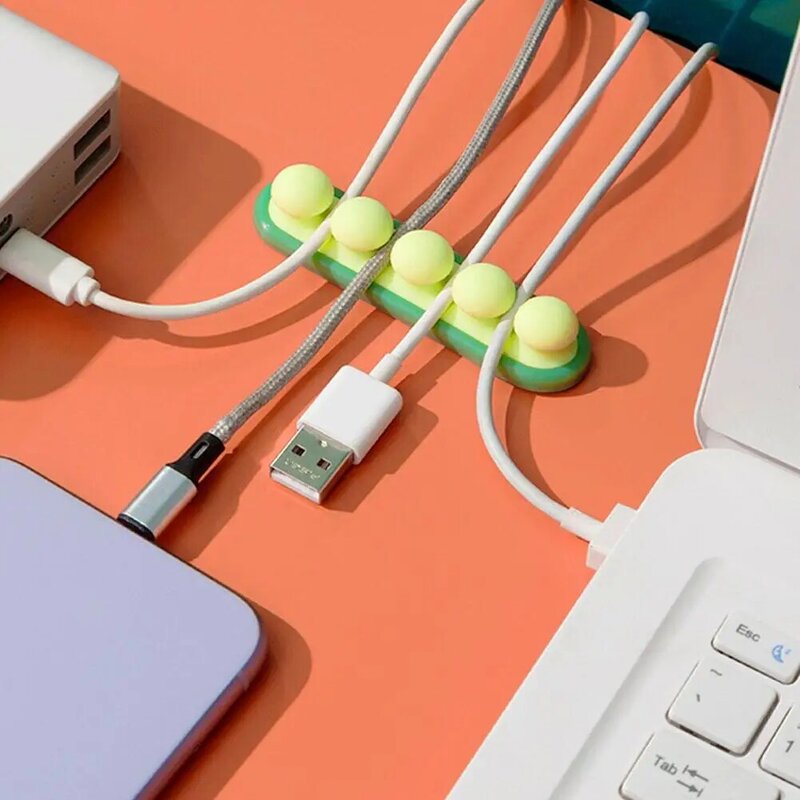 Organizer do kabli do zarządzania przewodem uchwyt na drut elastyczne oplot na kable USB schludne silikonowe klipsy do klawiatura z myszką ochraniacz słuchawki