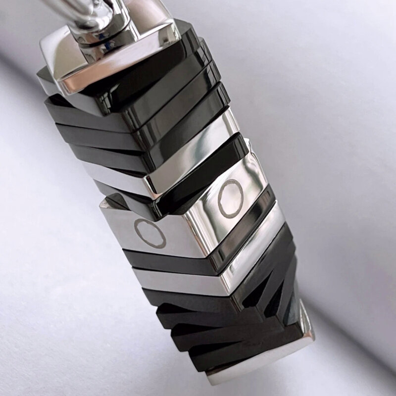 Pjs luxus mb schwarz silber glatte farbe auto schlüssel anhänger 316 edelstahl zylindrisch und ring klassischer schlüssel bund mit box set