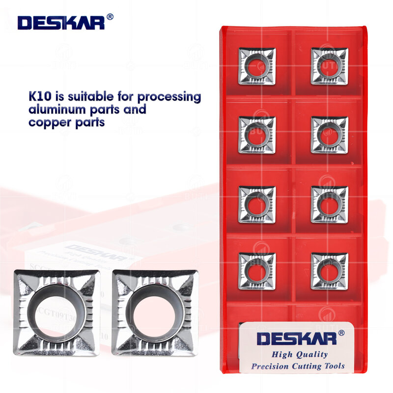 Deskar 100% オリジナルSCGT09T304-AL SCGT09T308-AL k10 CNC旋盤カッターカッティングインサートアルミニウムターニングツールscgtブレード