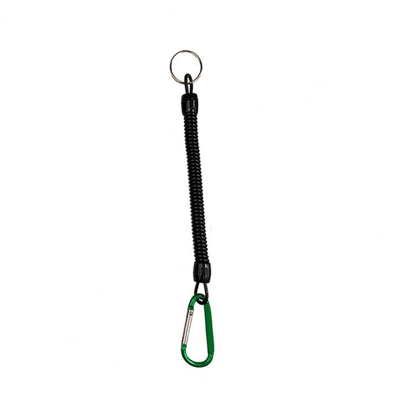 Cordão de pesca Keychain Cord Gun Corda anti-perdida, Anti-Roubo Coiled Spring Chaveiro Cadeia, Lanterna Caça Acessórios