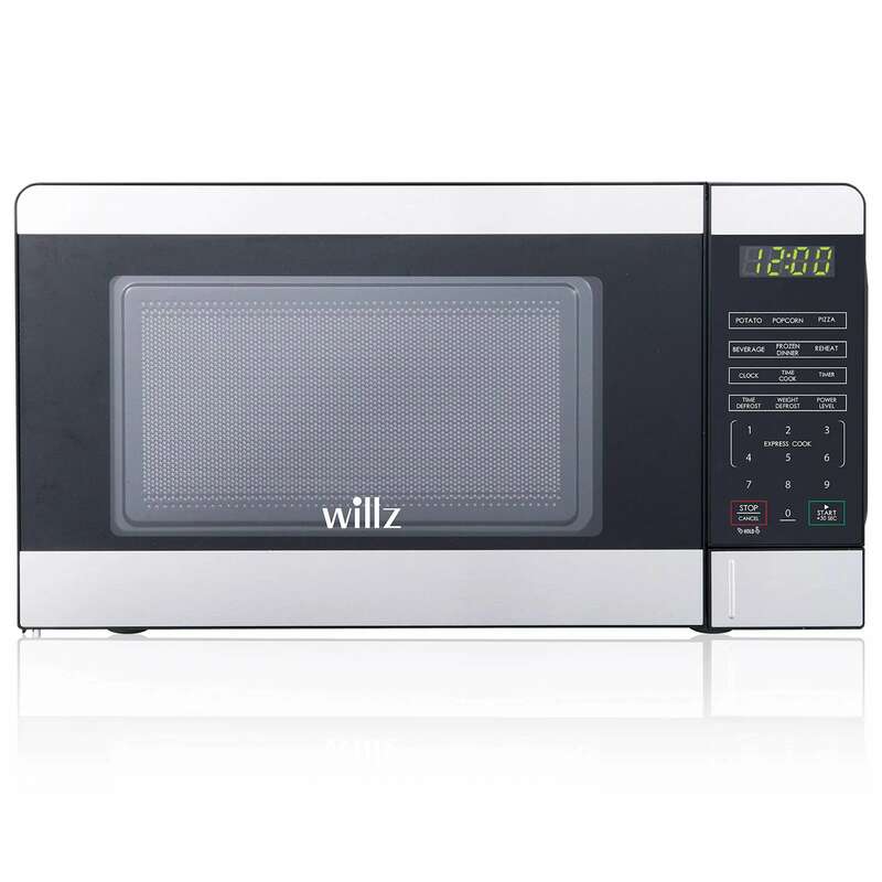 Countertop Small Microwave Oven with 6 Preset Cooking Programs Interior Light LED Display, 0.7 Cu.Ft, Stainless Steel