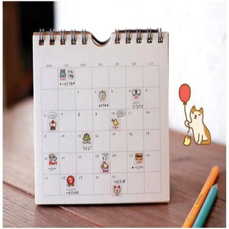 학생용 한국 문구 귀여운 고양이 DIY 투명 장식 스티커, 한국 문구 사무용품
