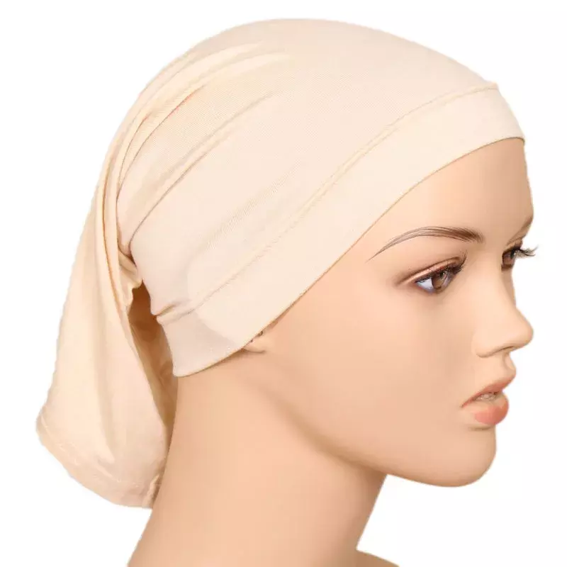 Moda musulmano Hijab Caps Solid Underscarf Women velo Modal Cotton Hijab sciarpa musulmana turbanti Head cappello Hijab da donna islamico