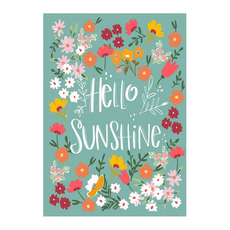 Hello Sunshine Spring Garden Flag Vertical Polyester Double Sided Colorful Flowers Yard Flag for Outdoor House Flag Home Decor