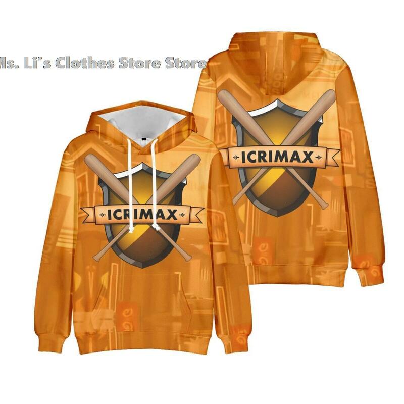 Толстовка Icrimax Merch с капюшоном, свитшоты, пуловер унисекс, уличная одежда в стиле хип-хоп, худи для подростков, лидер продаж, детская одежда, 2022, верхняя одежда