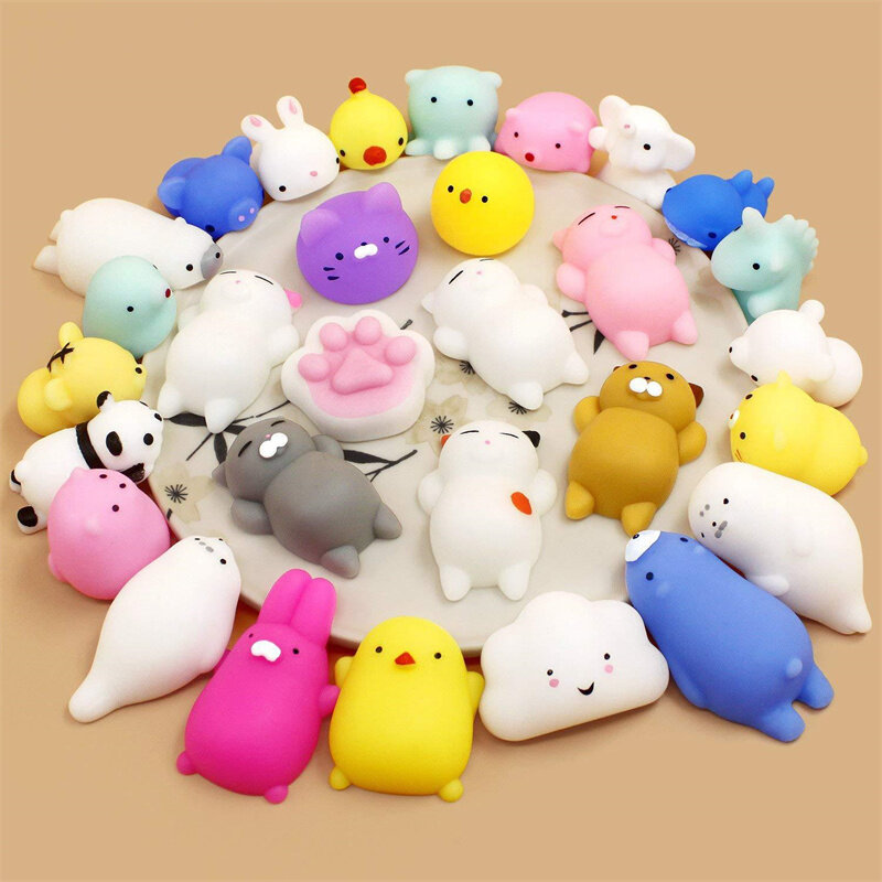 모치 스퀴시 카와이 애니메이션 장난감, 스트레스 방지 공 짜기 파티, 스트레스 해소 생일 장난감, 1-6 개