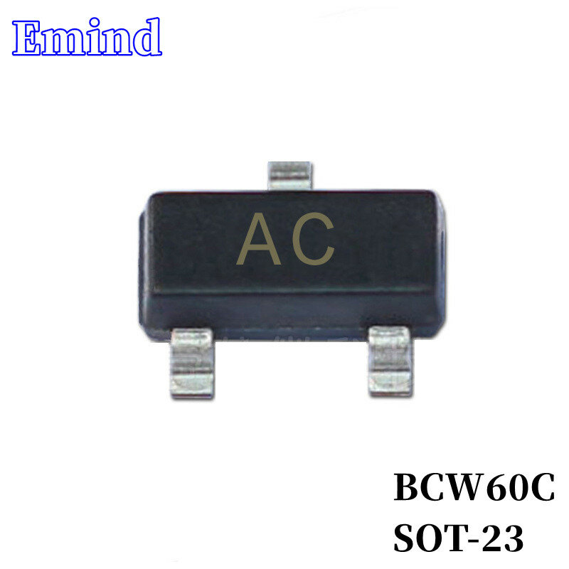 100Pcs BCW60C SMD Transistor Footprint SOT-23 Silkscreen AC Type NPN 32V/100mA Bipolar Amplifier Transistor