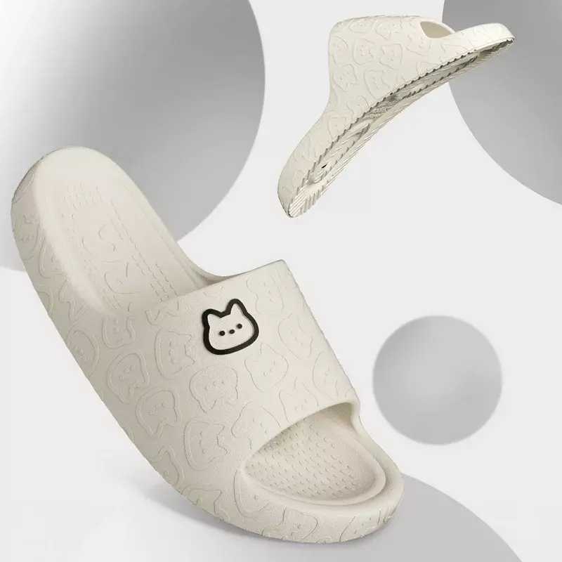 Zapatillas de baño con plataforma antideslizante para mujer, chanclas de dibujos animados de oso, sandalias de playa para interiores y exteriores, verano, 2023
