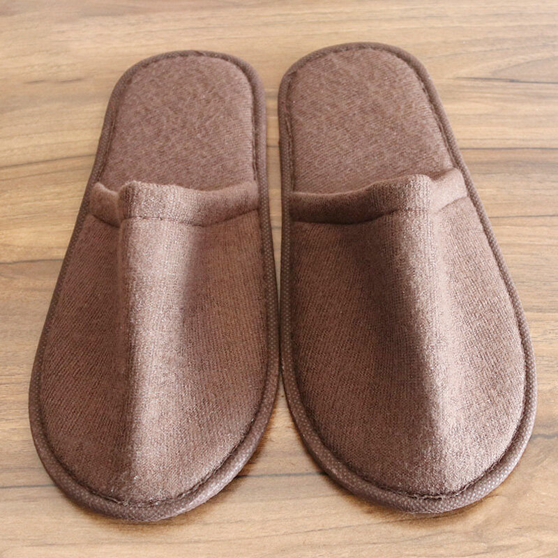 1Pair of Luxurious Plush Slippers Women Men Travel Hotel Slides Homestays Households Shoes Non-slip Disposable slippers