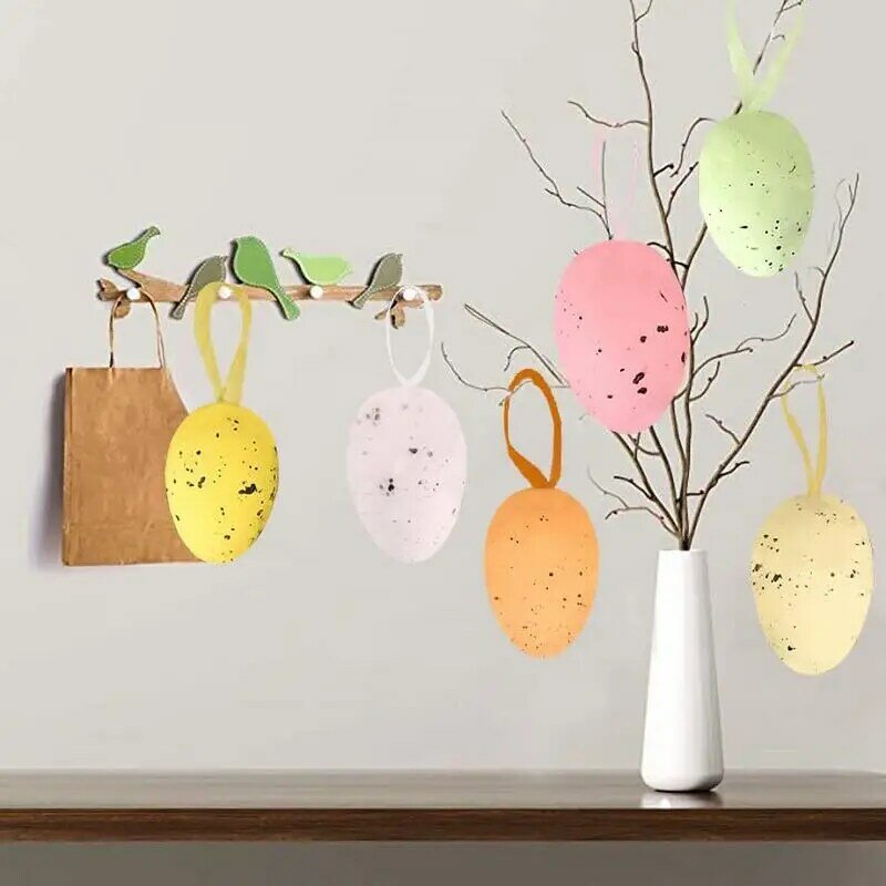 9Pcs Colorful Easter Eggs Hanging Pendant Ornament Egg Easter Party Decoration For Home Kids Gifts 2024