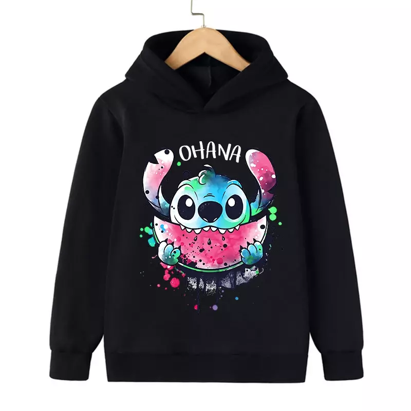 Disney Stitch lustige Anime Hoodie Kinder Cartoon Kleidung Kind Mädchen Junge Lilo und Stich Sweatshirt Manga Hoody Baby Casual Top