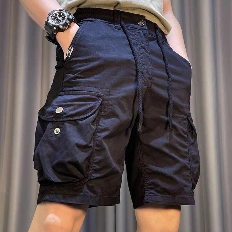 Шорты-карго мужские на молнии, короткие штаны, на пуговицах, элегантные, красивые, популярные, летние, Y2k