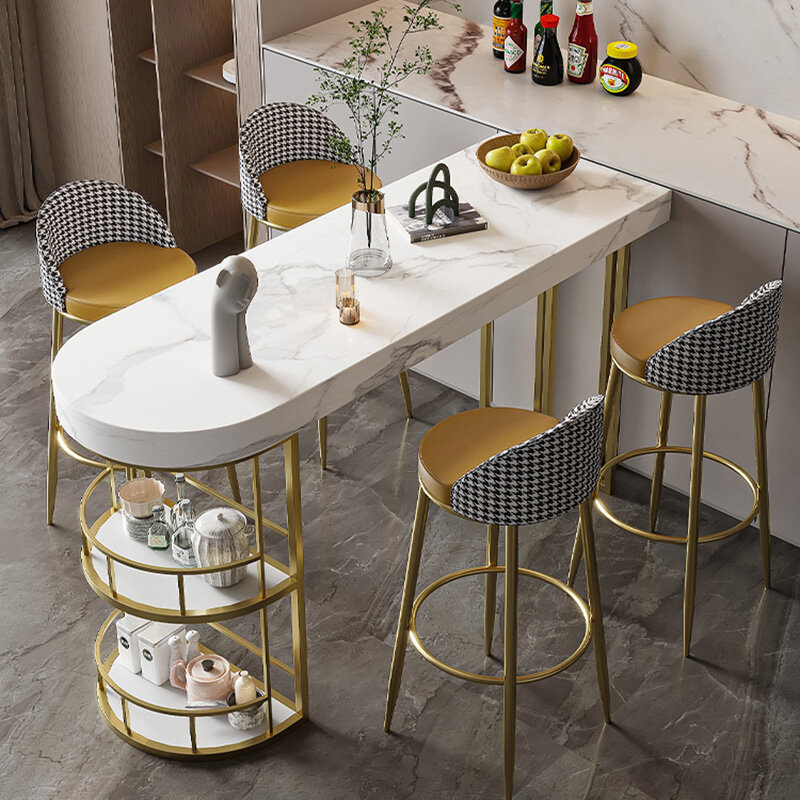 Mesas de Bar nórdicas minimalistas, decoración de muebles de sala de estar, hogar moderno, blanco, lujo