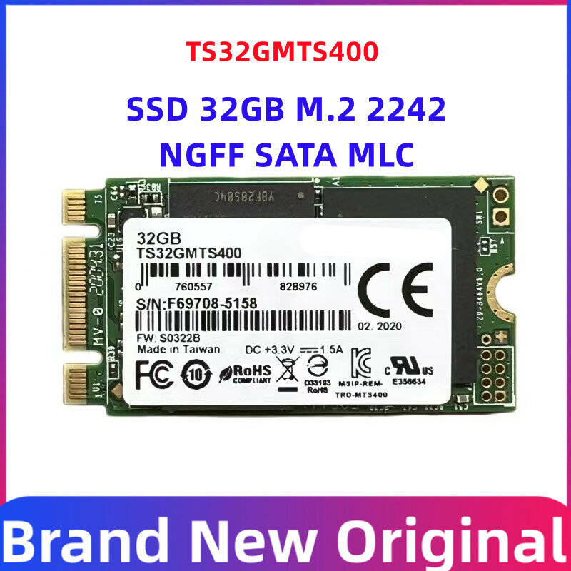 Disque SSD avec cache indépendant granulaire, protocole M2 MLC, NGFF, SSD, 32 Go, 2242 SATA3, TS32GMTS400