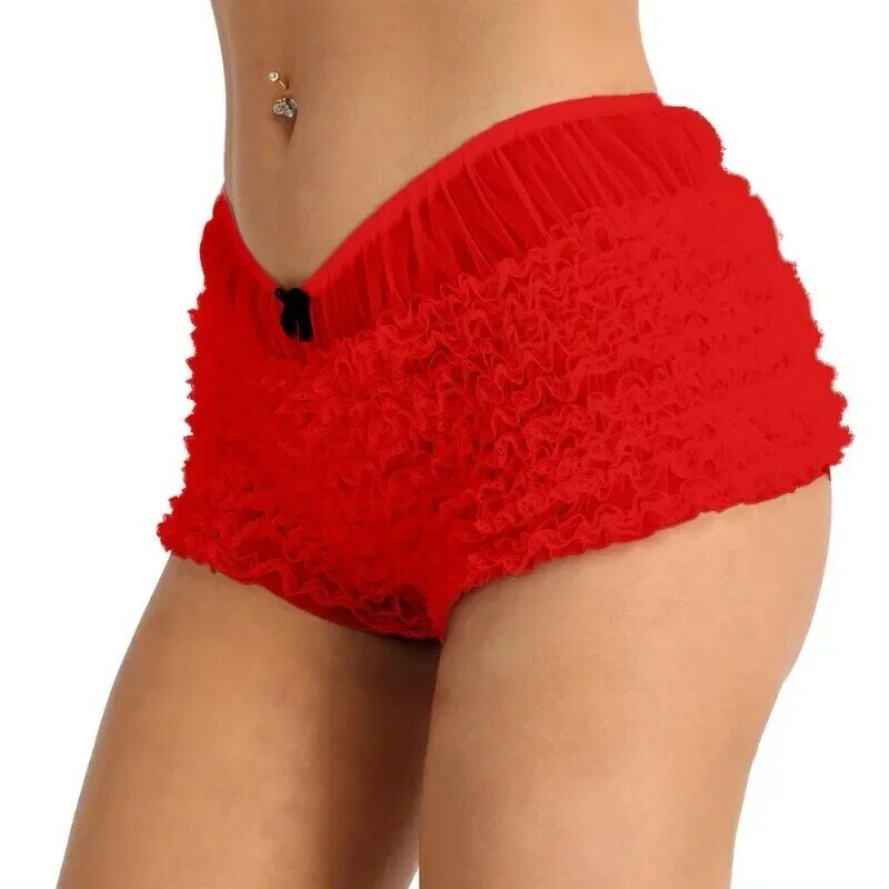High Quality Women Ladies Lingerie Ruffled Lace Bloomers Knickers with A Bow Sexy Panties Women's Underwear Underpants YDL24
