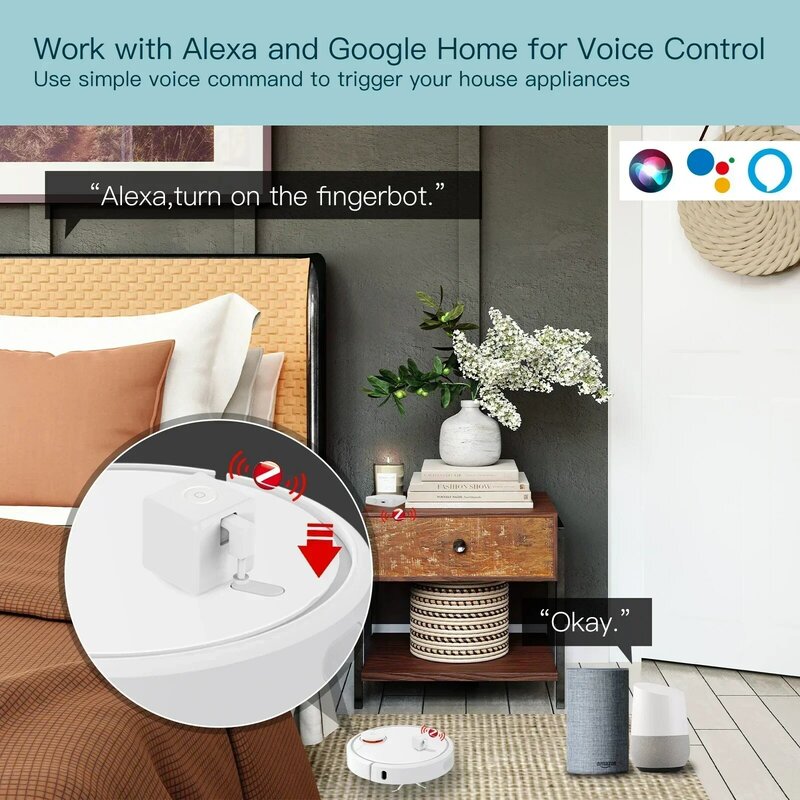 Кнопка-толкатель MOES Tuya Fingerbot, новый робот ZigBee на палец, умное приложение, автоматический переключатель, голосовое управление, Alexa Google Home