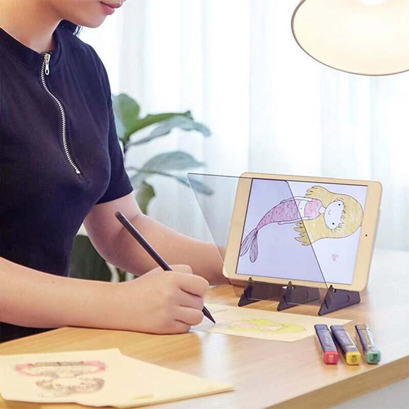 Optyczna tablica do pisania deska do kopiowania zestaw do szkicowania rysunek projekcja szkic narzędzie podświetlana tablica zerowa forma zabawka dla dzieci początkujący