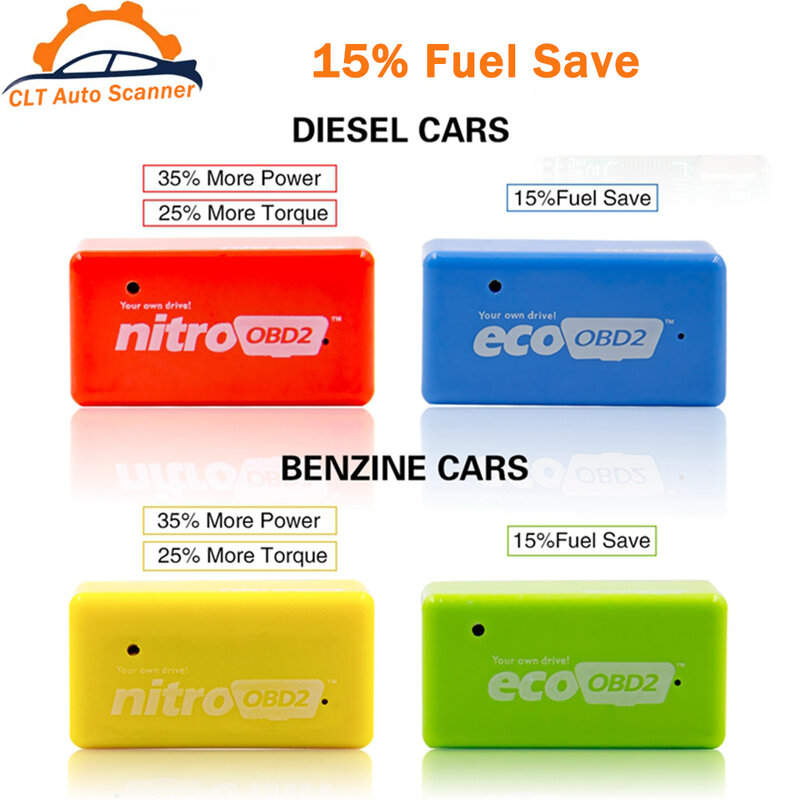 15% 연료 절약 에코 니트로 에코 OBD2 성능 칩 튜닝 박스 ECOOBD2 니트로 OBD2, 벤진 디젤 석유 가솔린