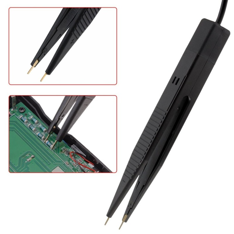 Smd multímetro sonda indutor clipe de teste medidor sonda pinças fio agulha leva pino testador para digital resistor capacitor cabo