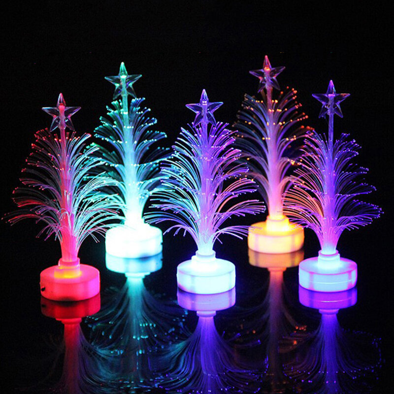 Bunte LED-Glasfaser-Nachtlichter blinken Weihnachts nacht lampe Weihnachts geschenk Haupt dekorationen Urlaub führte Tisch lampen Ornamente