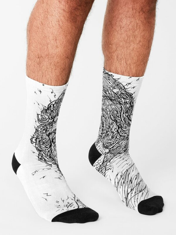 CARAVAGGIO-calcetines de retrato de tinta para hombre y mujer, calcetín de calefacción, lindo, estético