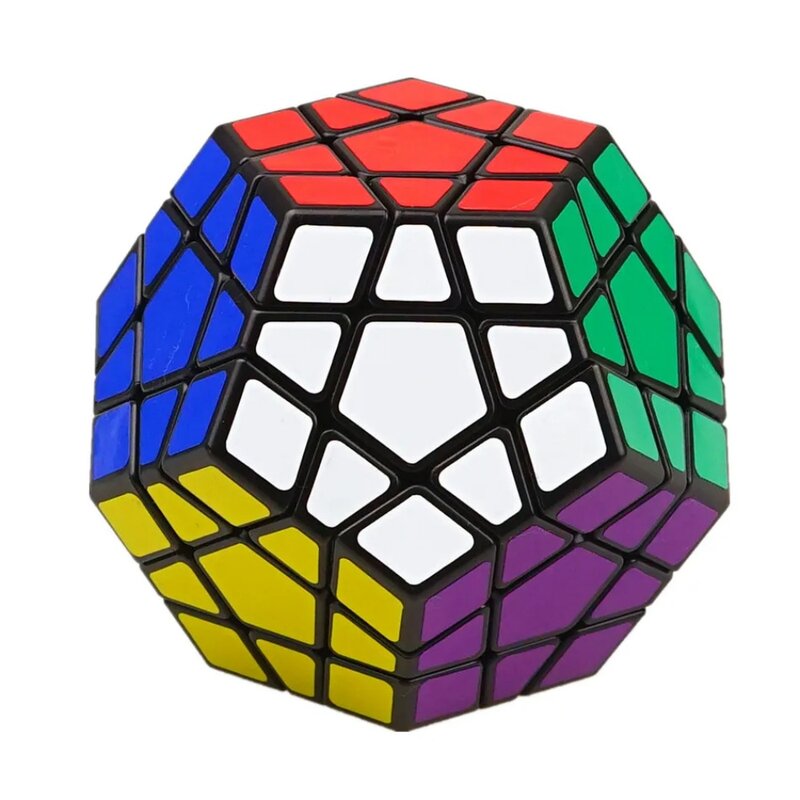 Shengshou Megaminx 전문 속도 매직 큐브 퍼즐 장난감, 어린이 전문 12 면체 큐브, 블랙, 3x3
