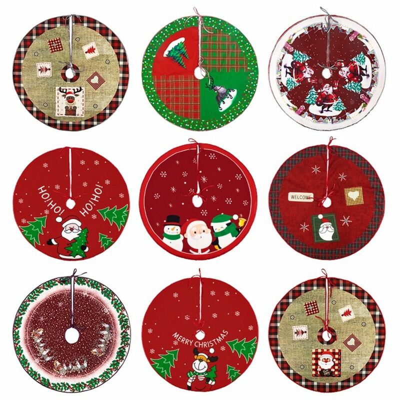 Party Decor Christmas Tree Skirt Snowman Santa Elk Happy New Year Xmas Floor Cover Home Supplies Merry Christmas Outdoor Blanket