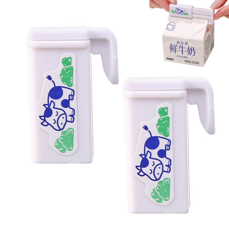 2 pezzi di plastica in stile giapponese scatola del latte Clip di tenuta in scatola Clip di tenuta per bevande borsa per Snack Clip di tenuta per alimenti gadget da cucina