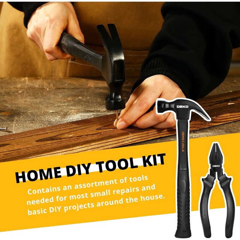 Caja de herramientas de plástico para reparación del hogar, Kit de herramientas de mano para el hogar, caja de almacenamiento, 150 unidades
