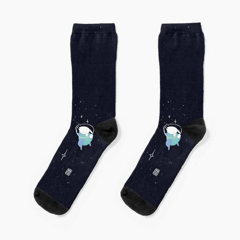 Space Bunnies-calcetines de diseñador para hombre y mujer, medias de marca