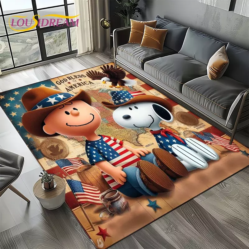 Karpet anjing Snoopy gaya kartun 27 karpet untuk kamar tidur ruang tamu dekorasi Sofa rumah, permainan anak-anak dekorasi besar tikar lantai hadiah 3D