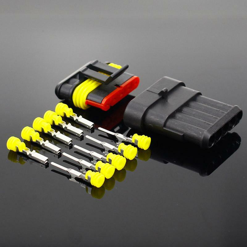Conector de fio elétrico impermeável Super Seal, Plug para carro, 2 pinos, 1 pino, 2 pinos, 3 pinos, 4 pinos, 5 pinos, Way, AMP, 5 conjuntos