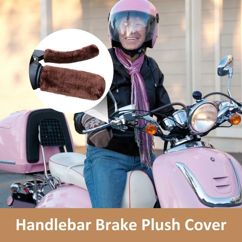 Motorcycle Grip Cover Soft Plush Handlebar Thermal Sleeve Anti-slip Protective Cover Winter Cycling Motocycle Riding Accessories