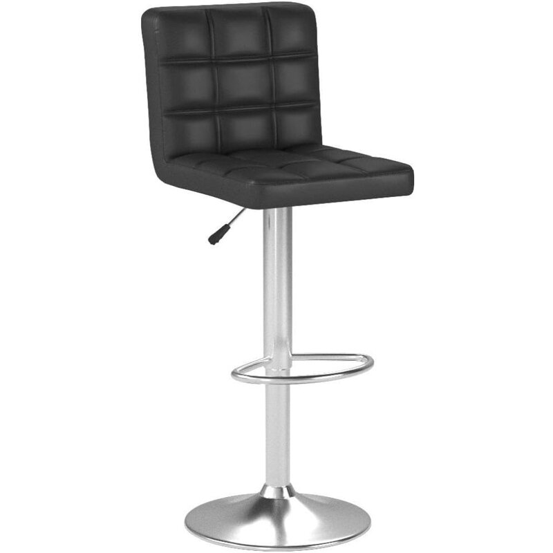 Современный барный стул, набор из 2 барных стульев с регулируемой высотой, барный стул с вращением по высоте, искусственная кожа